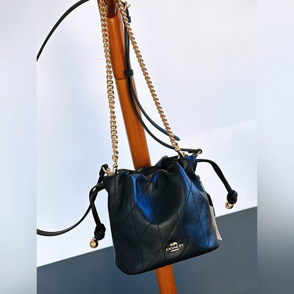 COACH Faye Mini Drawstring Bag With Quilting - Picture 4 of 15